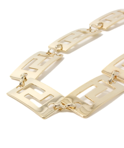 goocy（グースィー）の「【goocy】カクカクプレートチェーンチョーカー（ネックレス・レディース・ゴールド・FREE）」の4枚目の写真