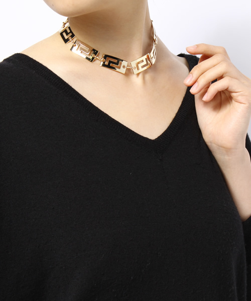 goocy（グースィー）の「【goocy】カクカクプレートチェーンチョーカー（ネックレス・レディース・ゴールド・FREE）」の3枚目の写真