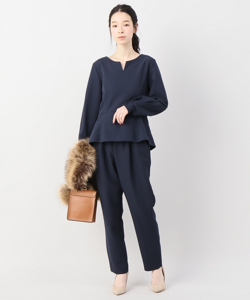 JOINT WORKS（ジョイントワークス）の「テアライカ　Wクロスセットアップ　ブラウス×パンツ（ワンピース・レディース・ベージュ/ネイビー・FREE）」の12枚目の写真