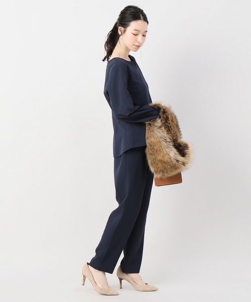 JOINT WORKS（ジョイントワークス）の「テアライカ　Wクロスセットアップ　ブラウス×パンツ（ワンピース・レディース・ベージュ/ネイビー・FREE）」の11枚目の写真
