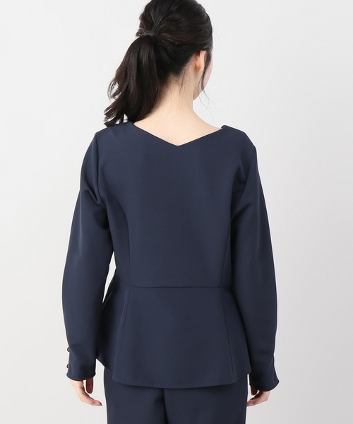 JOINT WORKS（ジョイントワークス）の「テアライカ　Wクロスセットアップ　ブラウス×パンツ（ワンピース・レディース・ベージュ/ネイビー・FREE）」の8枚目の写真