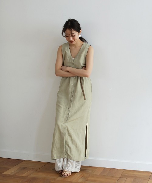 TODAYFUL（トゥデイフル）の「エンブロイダリーステッチワンピース（ワンピース・レディース・キナリ/グレー/ミント・36inch/38inch）」の9枚目の写真