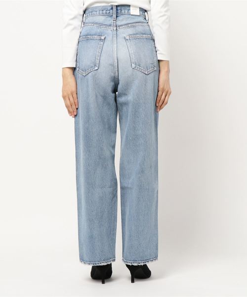 MOUSSY（マウジー）の「HIGH WAIST LOOSE STRAIGHT（デニムパンツ・レディース・ブルー・24inch/25inch/26inch/23inch）」の4枚目の写真