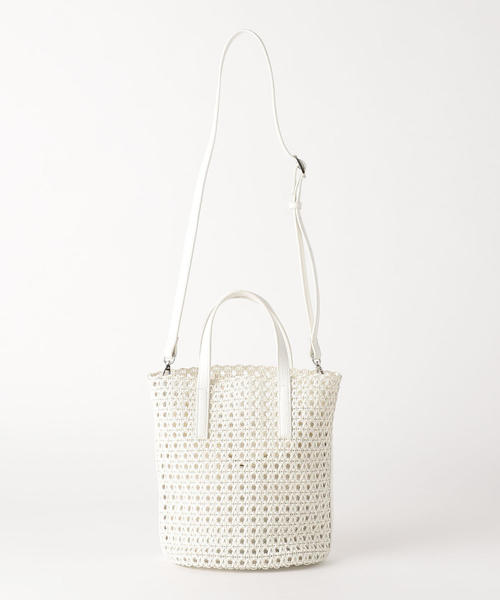 green label relaxing（グリーンレーベルリラクシング）の「∵FM ツツガタ MESH 2WAY バッグ（ショルダーバッグ・レディース・ホワイト/シルバー/ブラック/ピンク・FREE）」の11枚目の写真