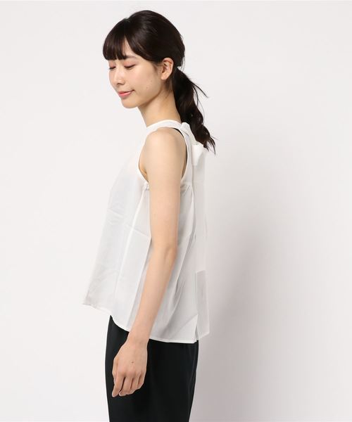 KOBE LETTUCE（コウベレタス）の「2WAYリボンバックギャザーノースリーブブラウス（シャツ/ブラウス・レディース・オフホワイト/グリーン/ミント/コーラル・FREE）」の6枚目の写真
