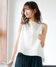 KOBE LETTUCE | 2WAYリボンバックギャザーノースリーブブラウス(シャツ/ブラウス)