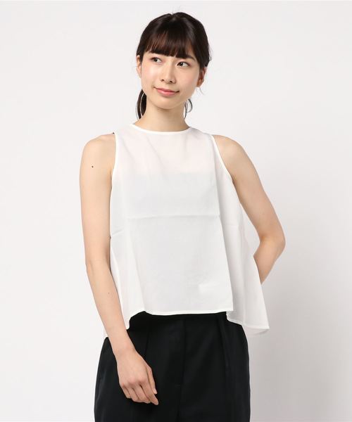 KOBE LETTUCE（コウベレタス）の「2WAYリボンバックギャザーノースリーブブラウス（シャツ/ブラウス・レディース・オフホワイト/グリーン/ミント/コーラル・FREE）」の7枚目の写真