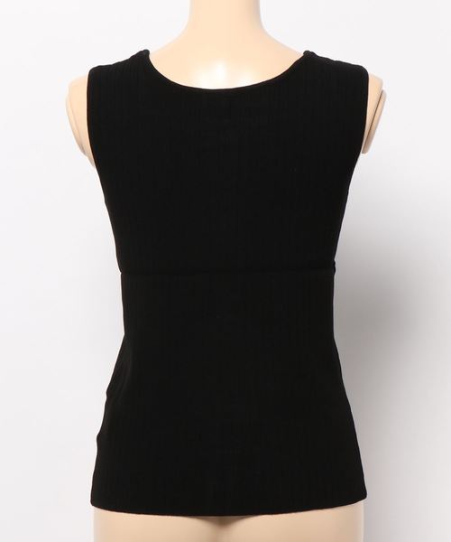 KOBE LETTUCE（コウベレタス）の「ボタン付きスクエアネックリブサマーニットタンクトップ（タンクトップ・レディース・ブラック/ピンク/モカ・FREE）」の14枚目の写真