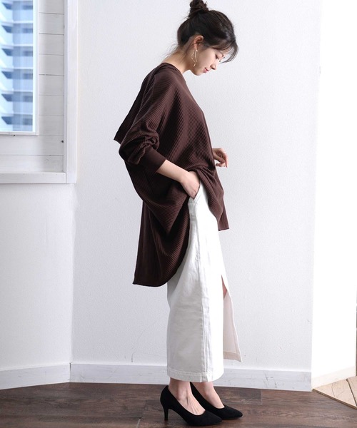 classicalelf(クラシカルエルフ)の「ロング丈ワッフルサーマルプルオーバーパーカーカットソー(長袖)(パーカー・レディース・ホワイト/ブラック/ベージュ/ブラウン・MEDIUM/X-LARGE)」の17枚目の写真