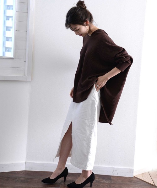 classicalelf(クラシカルエルフ)の「ロング丈ワッフルサーマルプルオーバーパーカーカットソー(長袖)(パーカー・レディース・ホワイト/ブラック/ベージュ/ブラウン・MEDIUM/X-LARGE)」の18枚目の写真