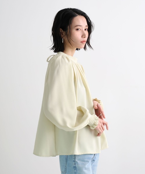 Futier land（フューティアランド）の「【お気に入り18万人突破！】EASY CARE 通勤・オケージョン対応 バンドカラーバルーンスリーブブラウス（シャツ/ブラウス・レディース・ブラック/ブラウン/モカ/アイボリー/パープル/グリーン/ワインレッド/ラベンダー/ベージュ系その他/テラコッタ/ライトブラウン/ネイビー/ライトグレー/ブラック系その他/ホワイト系その他/グレイッシュブルー/ブラウン系その他/スモーキーグリーン系・FREE/X-LARGE/LARGE）」の22枚目の写真