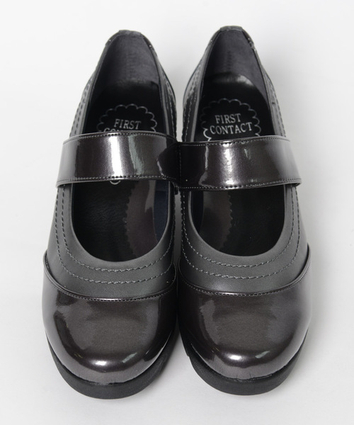 shopnikoniko（ショップニコニコ）の「日本製シングルベルトウェッジソールパンプス（パンプス・レディース・グレー/ダークブラウン/ブラック・24.5/23/24/22/22.5/23.5）」の4枚目の写真