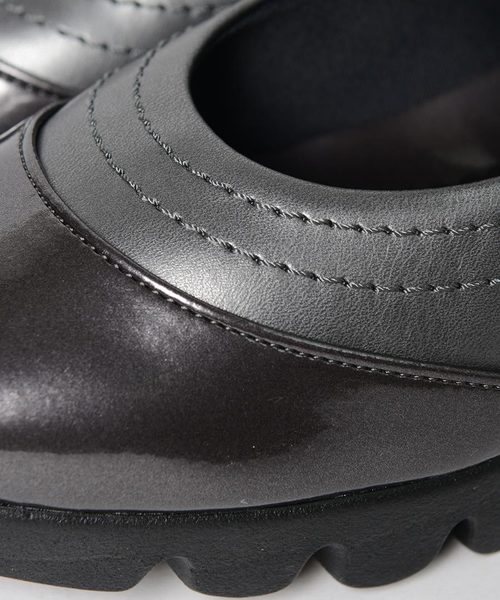 shopnikoniko（ショップニコニコ）の「日本製シングルベルトウェッジソールパンプス（パンプス・レディース・グレー/ダークブラウン/ブラック・24.5/23/24/22/22.5/23.5）」の10枚目の写真