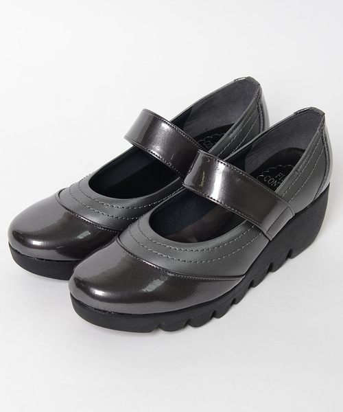 shopnikoniko（ショップニコニコ）の「日本製シングルベルトウェッジソールパンプス（パンプス・レディース・グレー/ダークブラウン/ブラック・24.5/23/24/22/22.5/23.5）」の11枚目の写真