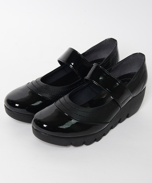 shopnikoniko（ショップニコニコ）の「日本製シングルベルトウェッジソールパンプス（パンプス・レディース・グレー/ダークブラウン/ブラック・24.5/23/24/22/22.5/23.5）」の12枚目の写真