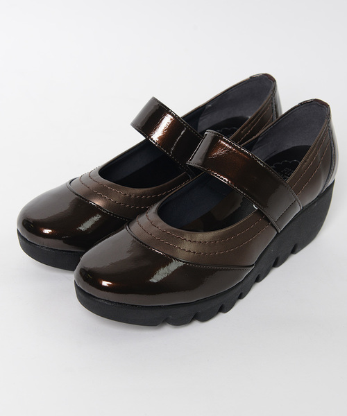 shopnikoniko（ショップニコニコ）の「日本製シングルベルトウェッジソールパンプス（パンプス・レディース・グレー/ダークブラウン/ブラック・24.5/23/24/22/22.5/23.5）」の13枚目の写真