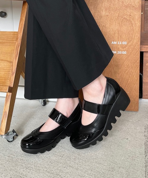 shopnikoniko（ショップニコニコ）の「日本製シングルベルトウェッジソールパンプス（パンプス・レディース・グレー/ダークブラウン/ブラック・24.5/23/24/22/22.5/23.5）」の17枚目の写真