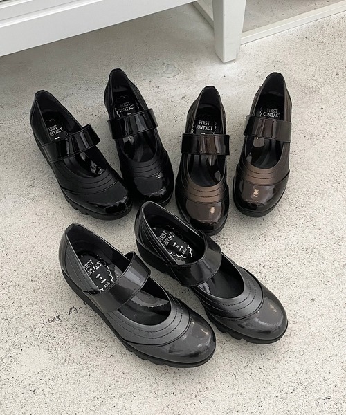 shopnikoniko（ショップニコニコ）の「日本製シングルベルトウェッジソールパンプス（パンプス・レディース・グレー/ダークブラウン/ブラック・24.5/23/24/22/22.5/23.5）」の14枚目の写真