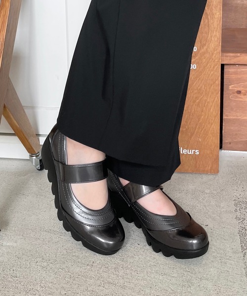 shopnikoniko（ショップニコニコ）の「日本製シングルベルトウェッジソールパンプス（パンプス・レディース・グレー/ダークブラウン/ブラック・24.5/23/24/22/22.5/23.5）」の21枚目の写真