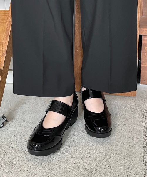 shopnikoniko（ショップニコニコ）の「日本製シングルベルトウェッジソールパンプス（パンプス・レディース・グレー/ダークブラウン/ブラック・24.5/23/24/22/22.5/23.5）」の16枚目の写真