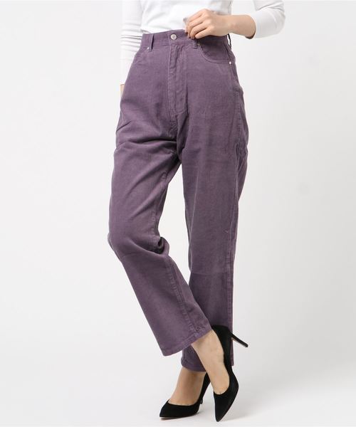 STYLEBLOCK（スタイルブロック）の「コーデュロイハイウエストパンツ（その他パンツ・レディース・チャコールグレー/パープル/アイボリー/キャメル/ライトベージュ・M）」の5枚目の写真