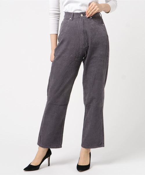 STYLEBLOCK（スタイルブロック）の「コーデュロイハイウエストパンツ（その他パンツ・レディース・チャコールグレー/パープル/アイボリー/キャメル/ライトベージュ・M）」の3枚目の写真