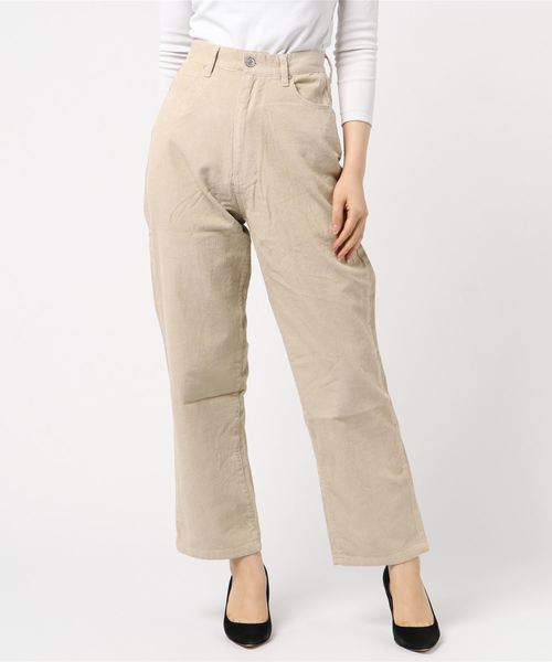 STYLEBLOCK（スタイルブロック）の「コーデュロイハイウエストパンツ（その他パンツ・レディース・チャコールグレー/パープル/アイボリー/キャメル/ライトベージュ・M）」の9枚目の写真