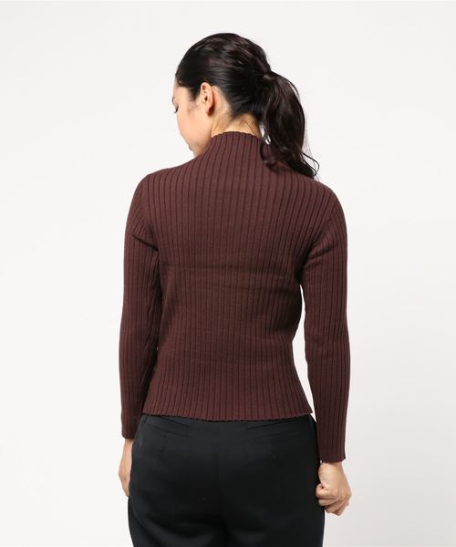 natural couture(ナチュラルクチュール)の「もちもちワイドリブプチハイニット(ニット/セーター・レディース・ブラウン/アイボリー/イエロー/ベージュ/パープル・FREE)」の7枚目の写真