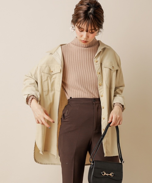natural couture(ナチュラルクチュール)の「もちもちワイドリブプチハイニット(ニット/セーター・レディース・ブラウン/アイボリー/イエロー/ベージュ/パープル・FREE)」の1枚目の写真