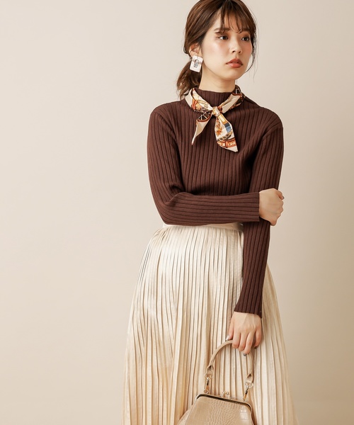 natural couture(ナチュラルクチュール)の「もちもちワイドリブプチハイニット(ニット/セーター・レディース・ブラウン/アイボリー/イエロー/ベージュ/パープル・FREE)」の11枚目の写真