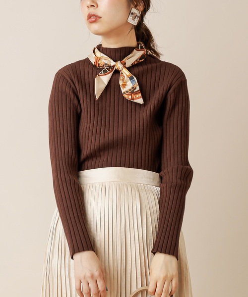 natural couture(ナチュラルクチュール)の「もちもちワイドリブプチハイニット(ニット/セーター・レディース・ブラウン/アイボリー/イエロー/ベージュ/パープル・FREE)」の12枚目の写真