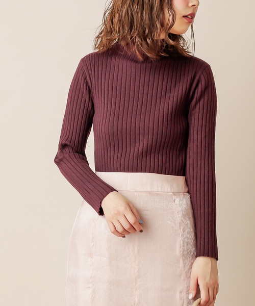 natural couture(ナチュラルクチュール)の「もちもちワイドリブプチハイニット(ニット/セーター・レディース・ブラウン/アイボリー/イエロー/ベージュ/パープル・FREE)」の17枚目の写真