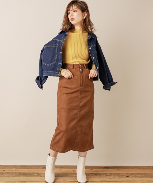 natural couture(ナチュラルクチュール)の「もちもちワイドリブプチハイニット(ニット/セーター・レディース・ブラウン/アイボリー/イエロー/ベージュ/パープル・FREE)」の19枚目の写真
