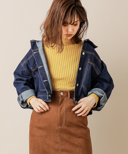 natural couture(ナチュラルクチュール)の「もちもちワイドリブプチハイニット(ニット/セーター・レディース・ブラウン/アイボリー/イエロー/ベージュ/パープル・FREE)」の20枚目の写真