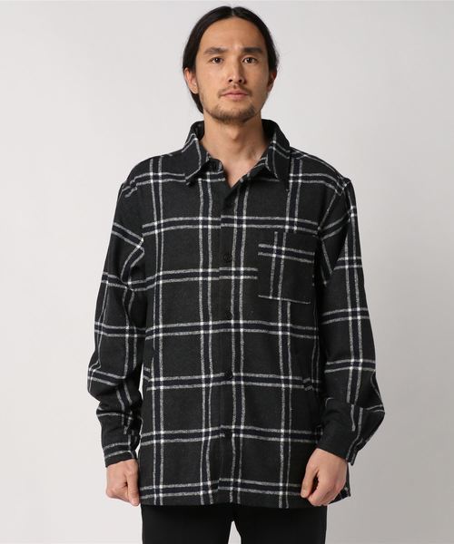 291295＝HOMME（ニーキューイチニーキューゴーオム）の「カラーネップ　オーバーサイズネルシャツ　ビッグシルエット（シャツ/ブラウス・メンズ・ベージュ系その他/グリーン系その他/ブラック系その他・FREE）」の3枚目の写真