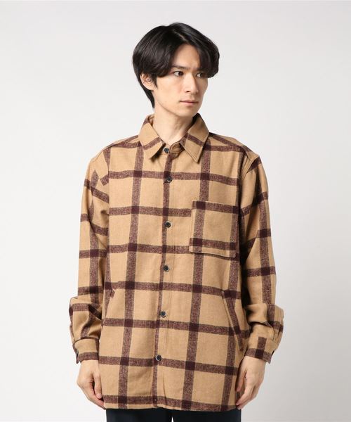 291295＝HOMME（ニーキューイチニーキューゴーオム）の「カラーネップ　オーバーサイズネルシャツ　ビッグシルエット（シャツ/ブラウス・メンズ・ベージュ系その他/グリーン系その他/ブラック系その他・FREE）」の6枚目の写真