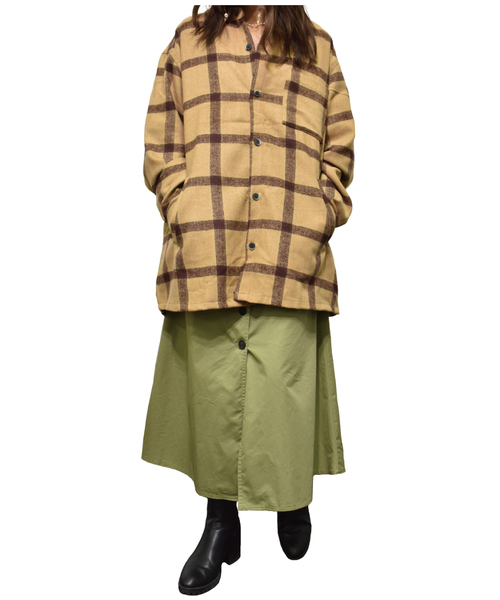 291295＝HOMME（ニーキューイチニーキューゴーオム）の「カラーネップ　オーバーサイズネルシャツ　ビッグシルエット（シャツ/ブラウス・メンズ・ベージュ系その他/グリーン系その他/ブラック系その他・FREE）」の8枚目の写真