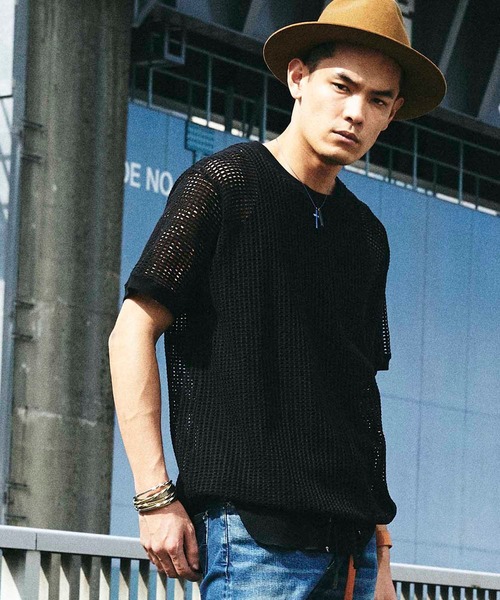 CHORD NUMBER EIGHT（コードナンバーエイト）の「MESH SHORT SLEEVE CUTSEW（Tシャツ/カットソー・メンズ・ライム/ブラック/グレー/ホワイト/ライトブルー・L/S/M）」の3枚目の写真