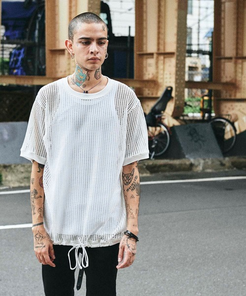 CHORD NUMBER EIGHT（コードナンバーエイト）の「MESH SHORT SLEEVE CUTSEW（Tシャツ/カットソー・メンズ・ライム/ブラック/グレー/ホワイト/ライトブルー・L/S/M）」の19枚目の写真