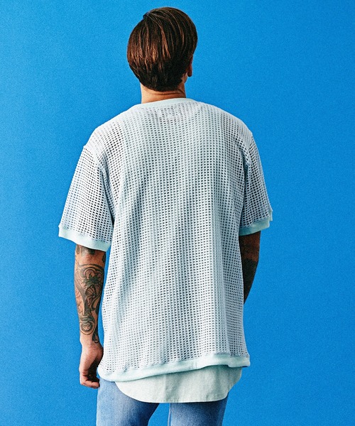 CHORD NUMBER EIGHT（コードナンバーエイト）の「MESH SHORT SLEEVE CUTSEW（Tシャツ/カットソー・メンズ・ライム/ブラック/グレー/ホワイト/ライトブルー・L/S/M）」の7枚目の写真