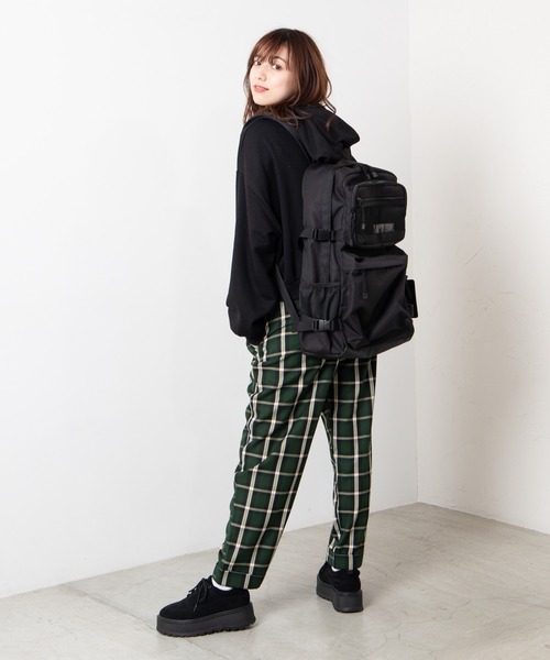 WEGO（ウィゴー）の「WEGO/【大容量約25L】ダブルポケットスクールリュック（バックパック/リュック・メンズ・ブラック/ブラック系その他・FREE）」の7枚目の写真