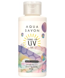 AQUA SAVON（アクアシャボン）の「AQUA SAVON TONE UP UV GEL WATERY SHAMPOO SPF42 PA+++ アクアシャボン ウォータリーシャンプーの香り トーンアップUVジェル 80g（日焼け止め/UVケア・メンズ）」