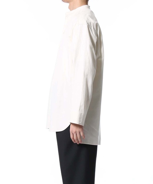 ADAM ET ROPE'（アダムエロペ）の「【AKAI】プレミアムシルクリネン バンドカラーシャツ/ビッグシルエット（シャツ/ブラウス・メンズ・ホワイト系その他・L/M）」の6枚目の写真