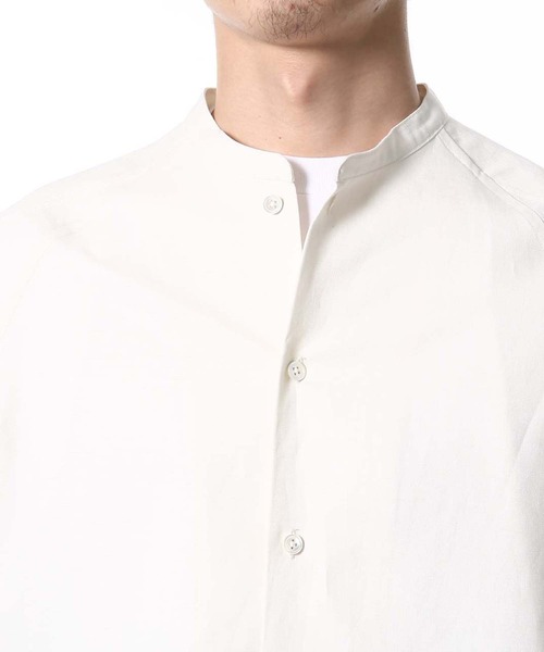 ADAM ET ROPE'（アダムエロペ）の「【AKAI】プレミアムシルクリネン バンドカラーシャツ/ビッグシルエット（シャツ/ブラウス・メンズ・ホワイト系その他・L/M）」の8枚目の写真