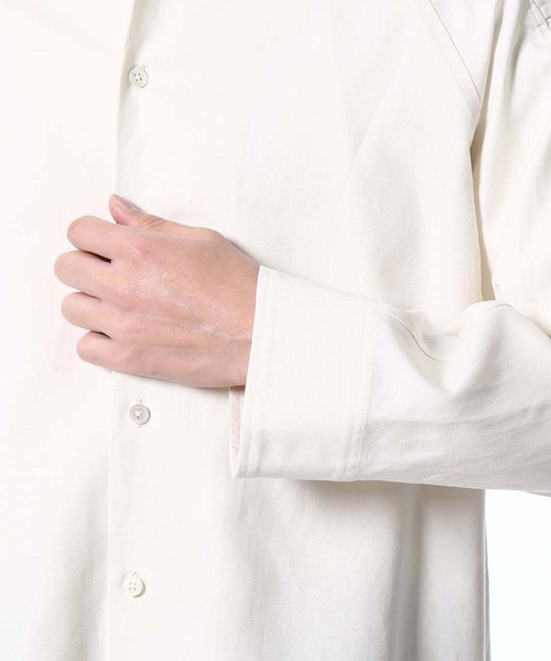 ADAM ET ROPE'（アダムエロペ）の「【AKAI】プレミアムシルクリネン バンドカラーシャツ/ビッグシルエット（シャツ/ブラウス・メンズ・ホワイト系その他・L/M）」の10枚目の写真