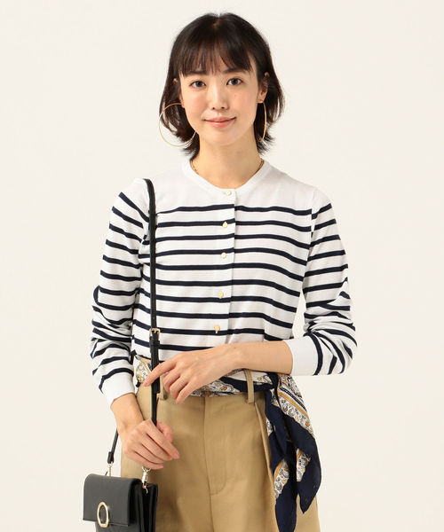 SHIPS any(シップス エニィ)の「SHIPS any:クルーネックニットカーディガン◇(カーディガン/ボレロ・レディース・ブラック/ネイビー/オフホワイト/グリーン/ベージュ・38/36)」の5枚目の写真