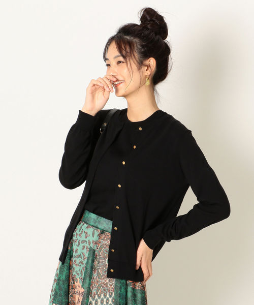 SHIPS any(シップス エニィ)の「SHIPS any:クルーネックニットカーディガン◇(カーディガン/ボレロ・レディース・ブラック/ネイビー/オフホワイト/グリーン/ベージュ・38/36)」の3枚目の写真