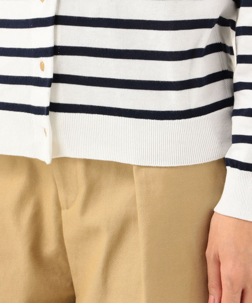 SHIPS any(シップス エニィ)の「SHIPS any:クルーネックニットカーディガン◇(カーディガン/ボレロ・レディース・ブラック/ネイビー/オフホワイト/グリーン/ベージュ・38/36)」の9枚目の写真