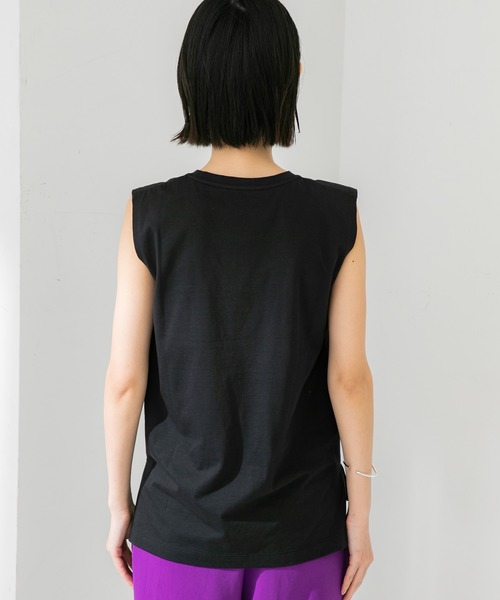 STUDIOUS（ステュディオス）の「【STUDIOUS】プレミアムシルクコットンノースリーブTシャツ（Tシャツ/カットソー・レディース・ホワイト/ブラック/ピンク/ブルー/ブラウン・FREE）」の19枚目の写真