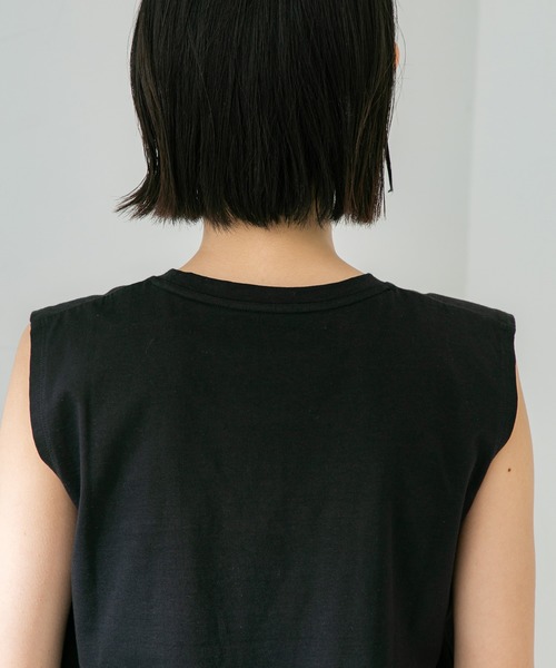 STUDIOUS（ステュディオス）の「【STUDIOUS】プレミアムシルクコットンノースリーブTシャツ（Tシャツ/カットソー・レディース・ホワイト/ブラック/ピンク/ブルー/ブラウン・FREE）」の21枚目の写真